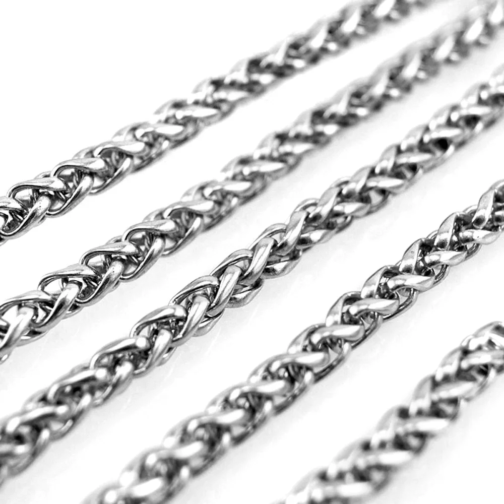 Buy Stainless Steel Braid Wheat Chain Thin Cable Chain Neckalce Sell in Meter 4