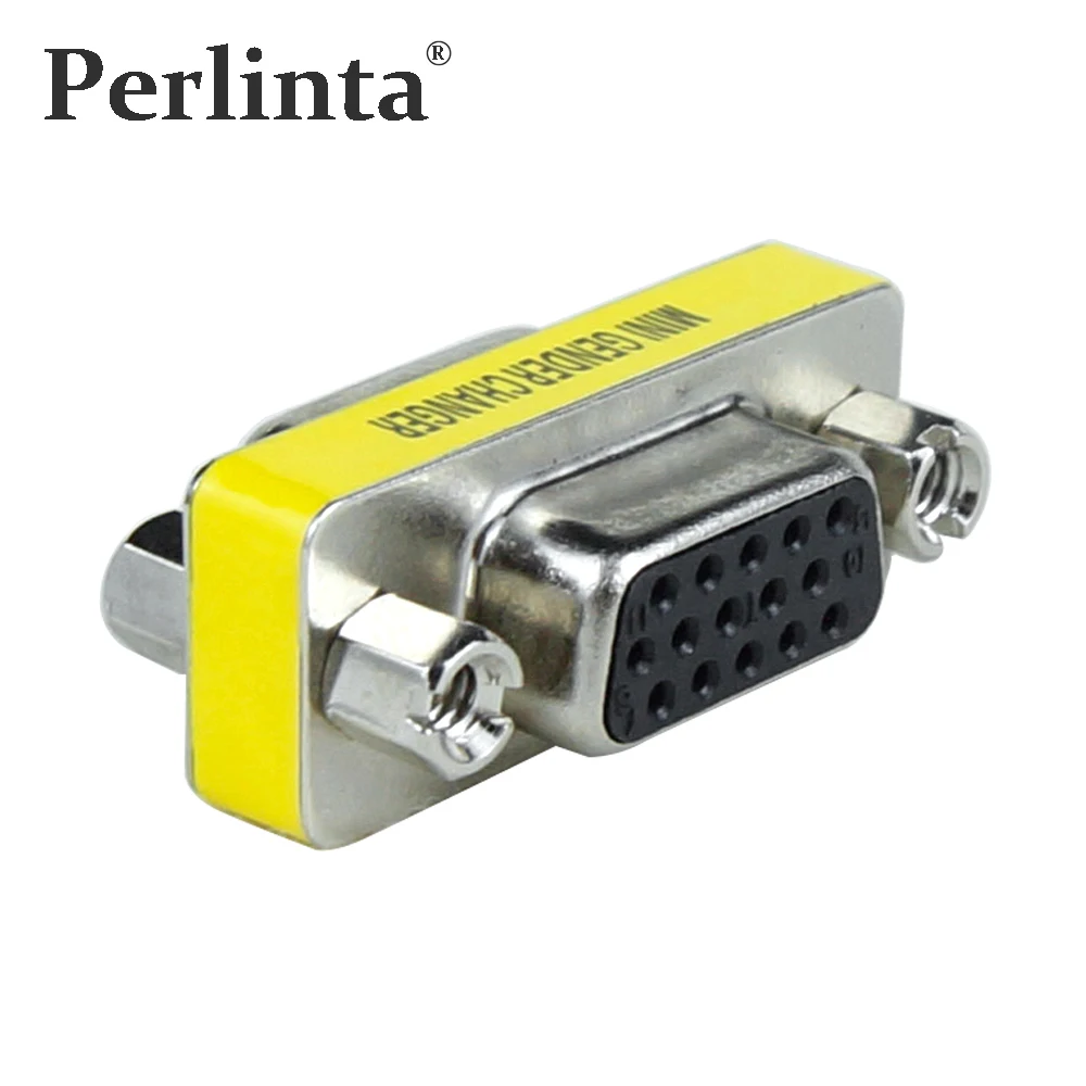 

Perlinta VGA to VGA Adapter,15 Pin Female to Female SVGA VGA Monitor Gender Changer Adapter For Computer Monitor