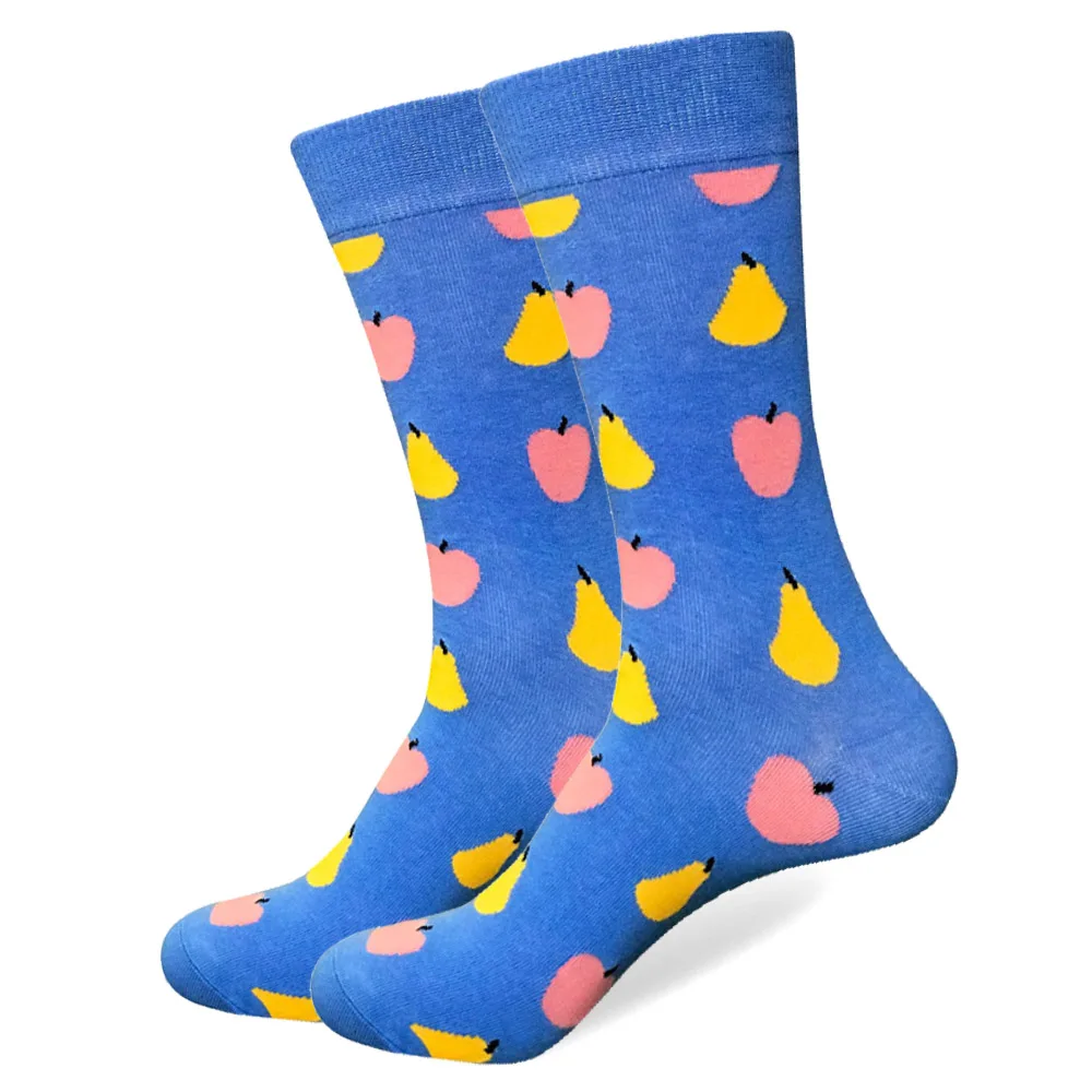Забавные мужские носки женские художественные Мужские модельные носки Высокое качество чёсаный хлопок счастливые носки с разноцветным узором свадебный подарок - Цвет: 073-7-1
