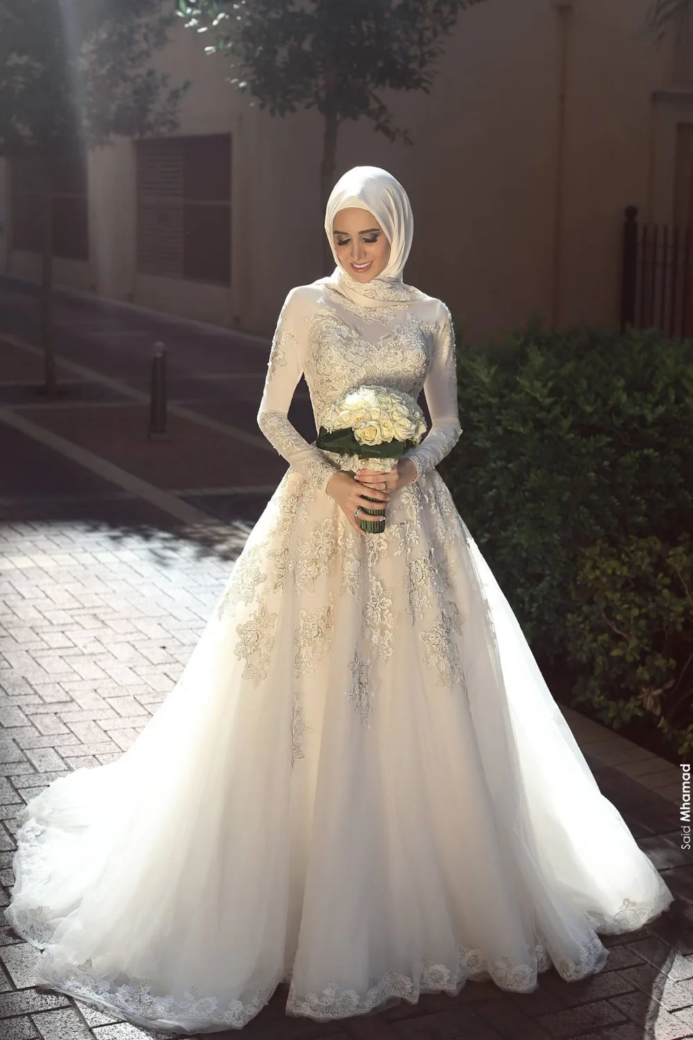 Modest Arabic Style Wedding Dress 2019 vestidos de novia