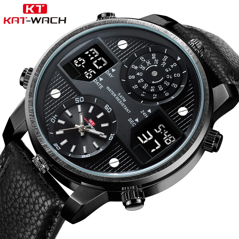 KAT-WACH men's business watches Chronograph Analog Quartz Watch Date Luminous Hands Waterproof Silicone Rubber Strap Wristwatch KAT-WACH men's business watches Chronograph Analog Quartz Watch Date Luminous Hands Waterproof Silicone Rubber Strap Wristwatch