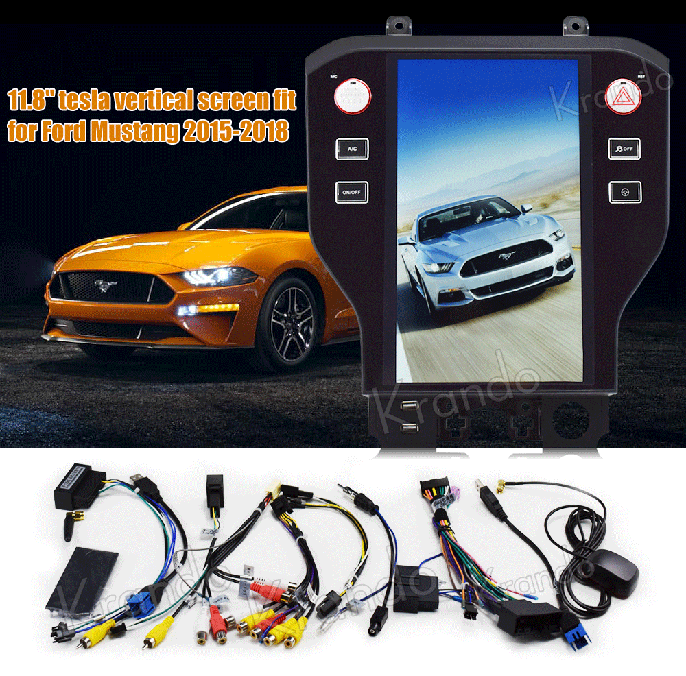 Krando автомобильный Радио gps Android 8,1 11," Tesla стиль вертикальный экран навигация для Ford Mustang мультимедийная система wifi playstore