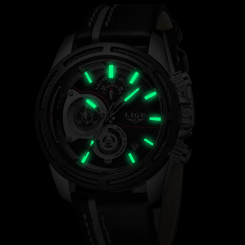 Мужские кварцевые часы Relojes Hombre спортивные водонепроницаемые с большим