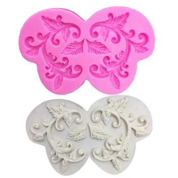 

M943 Lace mat Leaf Pattern Silicone Mold Chocolate Cake Decorating Baking Tool Wedding Decoration tools Cupcake