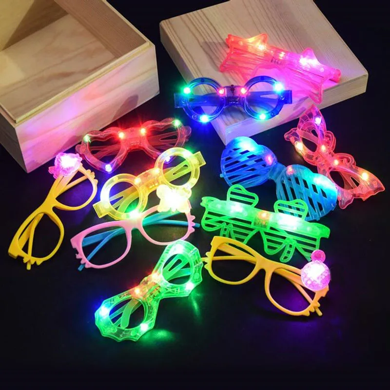 Светодиодный светильник для мужчин, мальчиков и девочек, Мультяшные мигающие очки, светящаяся маска для глаз, для дня рождения, концертного бара, детские игрушки, подарок, Пурим
