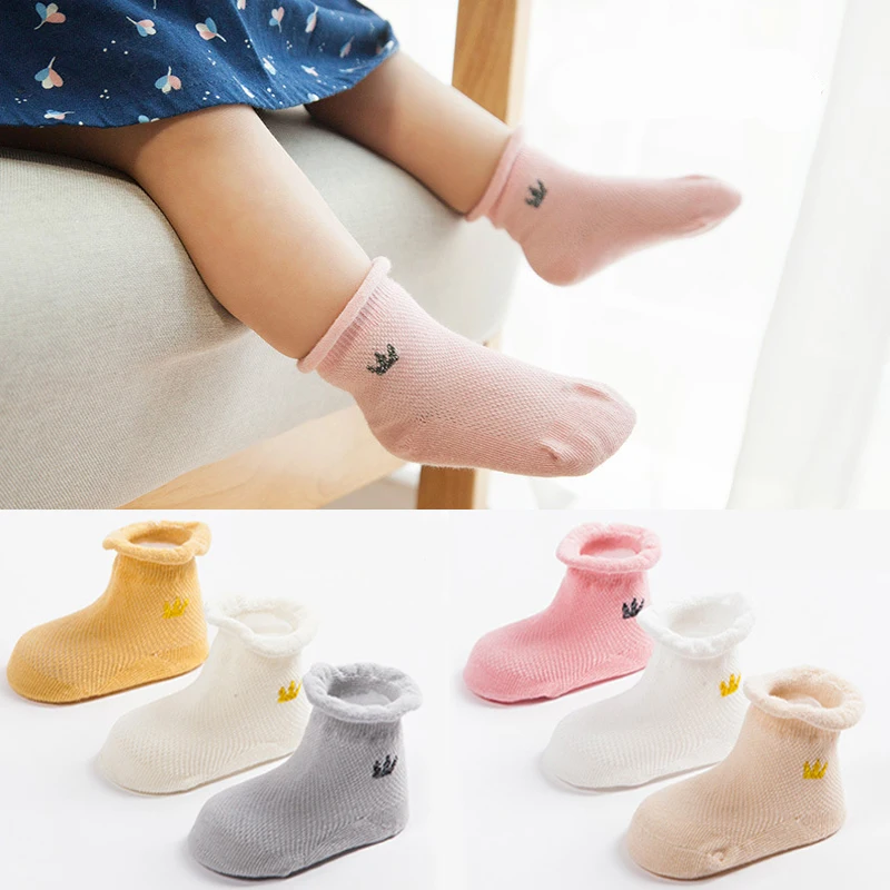 

Baby socks combed cotton mesh thin section newborn socks 0-1 year boneless loose mouth baby socks 0-3 year infantil Supplies
