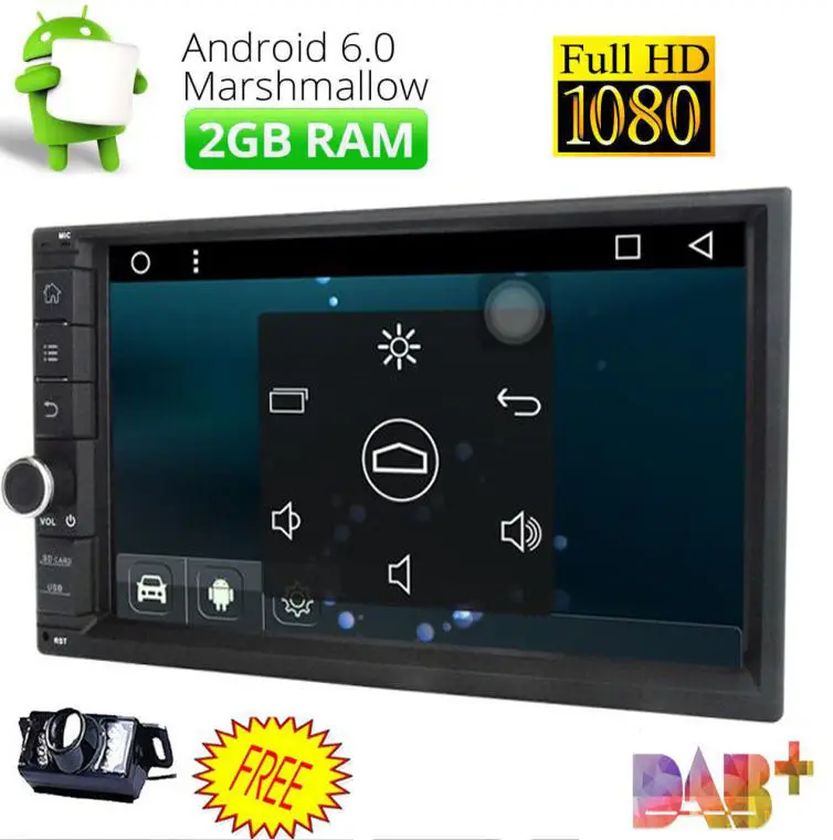 Sale 7" Double 2Din HD Android 6.0 4-Core Car Auto Radio Stereo DAB+ WiFi 3G GPS Nav 3