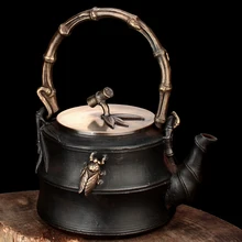 Кунг-фу Чай комплект ручной чугун Чай горшок железа Чай горшок 1500 мл зеленый естественный здоровый поддержания хорошего здоровья