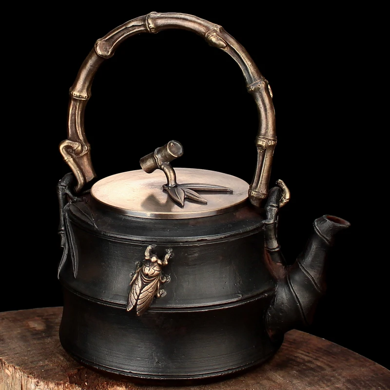 Kung Fu Tea Set Handmade Cast Iron Teapot Iron Tea Pot 1500ml Green