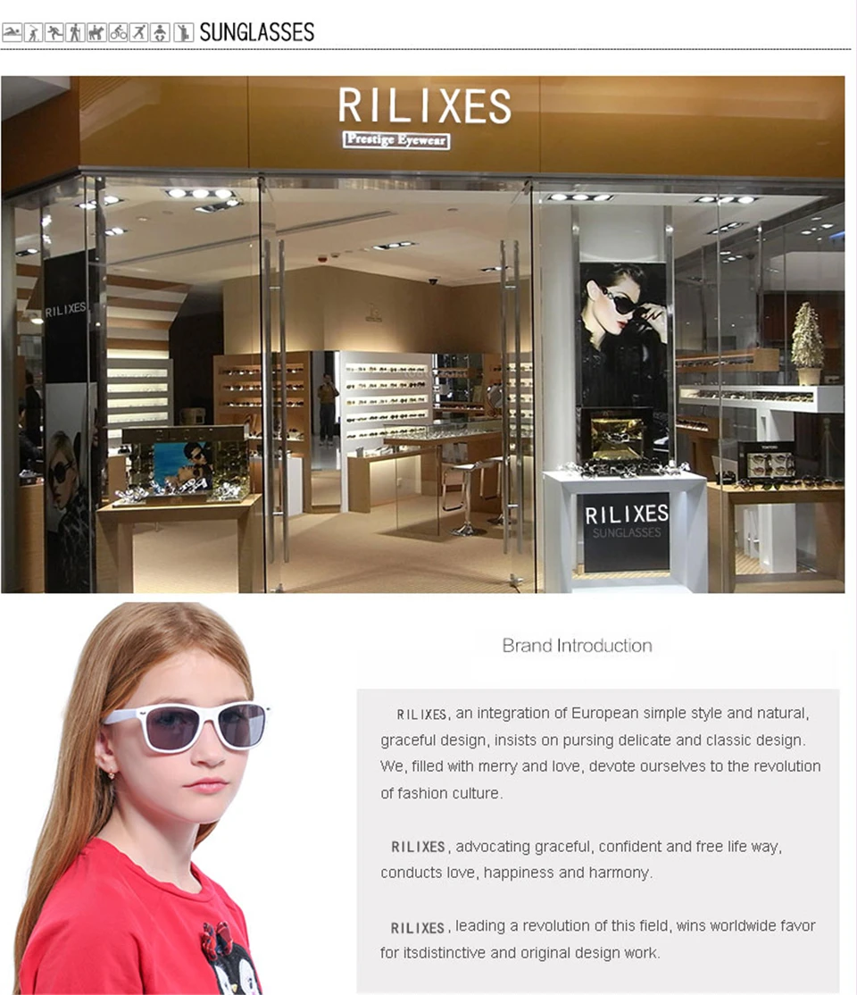 RILIXES Fashion Kids uv400 Sunglasses Child Sun Glasses Baby Vintage Eyeglasses Outdoor Goggles oculos infantil de sol with bag