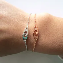 Подарок на день Святого Валентина навсегда любовь наручники уникальный дизайн Серебряный Цепочка 925 серебряный браслет