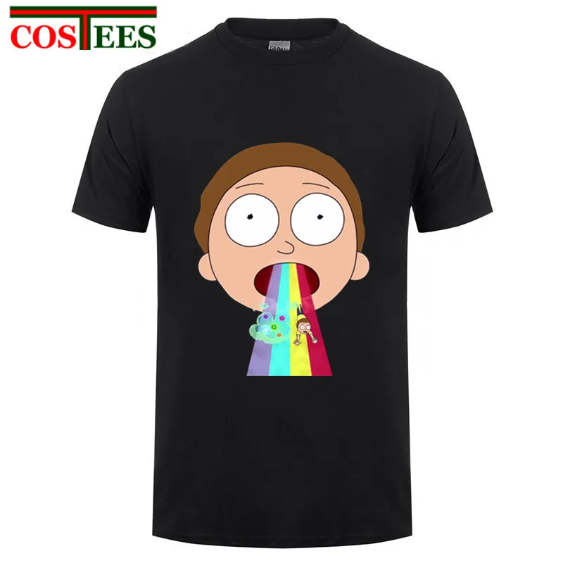 Мужская футболка Morty Bowie с радугой из аниме Мир среди мира в народном стиле homme Ricka