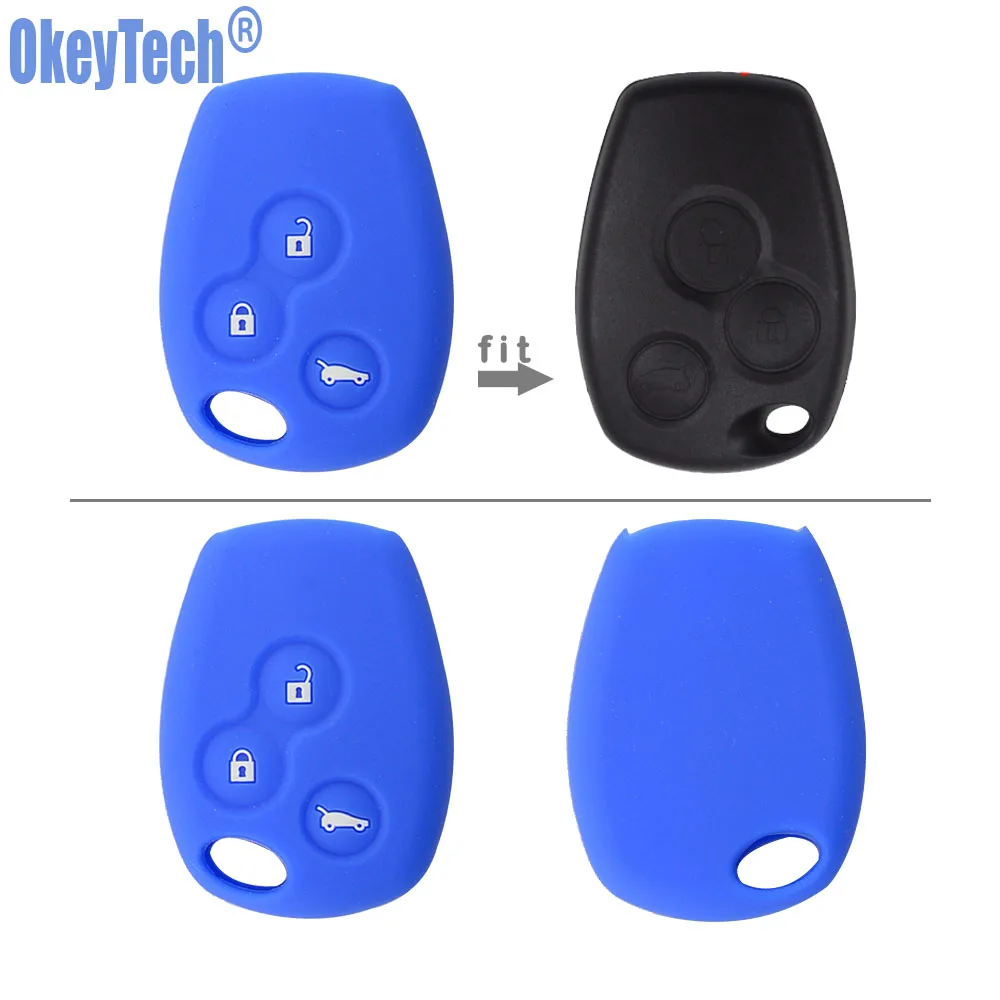 OkeyTech силиконовый чехол для ключей Fob пульта дистанционного управления Renault Clio Kangoo
