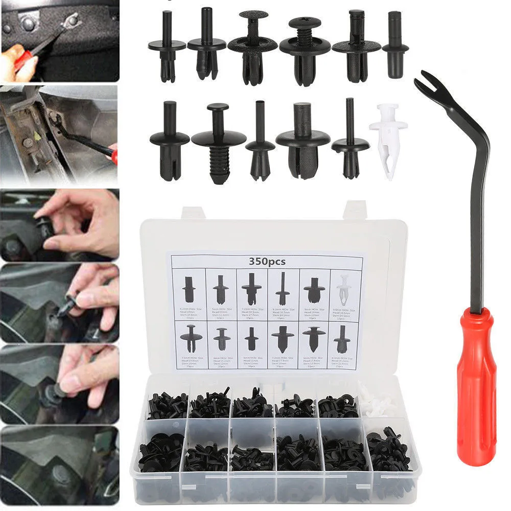 

350x Universal Wheel Arch Fastening Trim Molding Clips Fairing Assortment Plastic Hand Tools Set Accessories Home Tools#sw