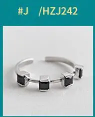 SHANICE, настоящий камень, 925 пробы, серебряные, открытые кольца для мужчин и женщин, в стиле панк, тайское серебро, с кубическим цирконием, кольцо, вечерние ювелирные изделия - Цвет основного камня: J