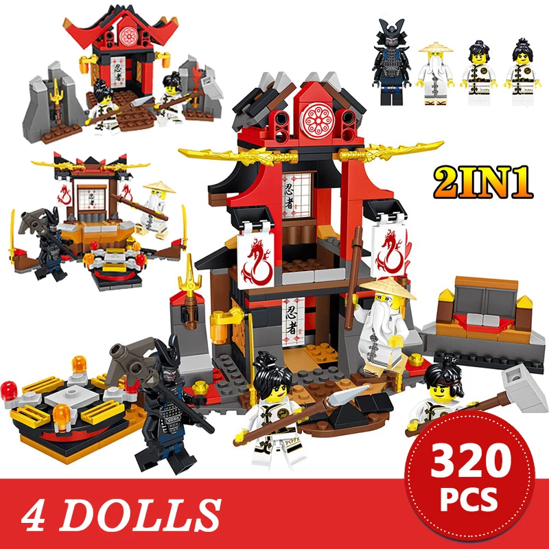 

2in1 320pcs Ninjagoed Temple DIY Building Block Sets Technic Educational Toys for Children Compatible legoings ninjago