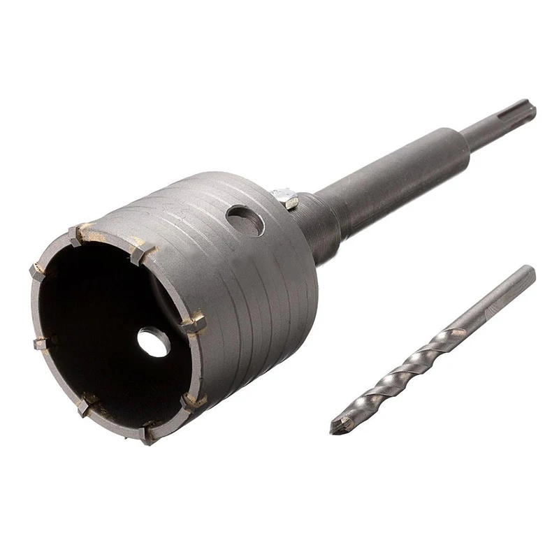 4pcs/set 65mm x Concrete Drill Bit Wall Hole Saw Cutter Set Brick Cement Stone 200mm Rod