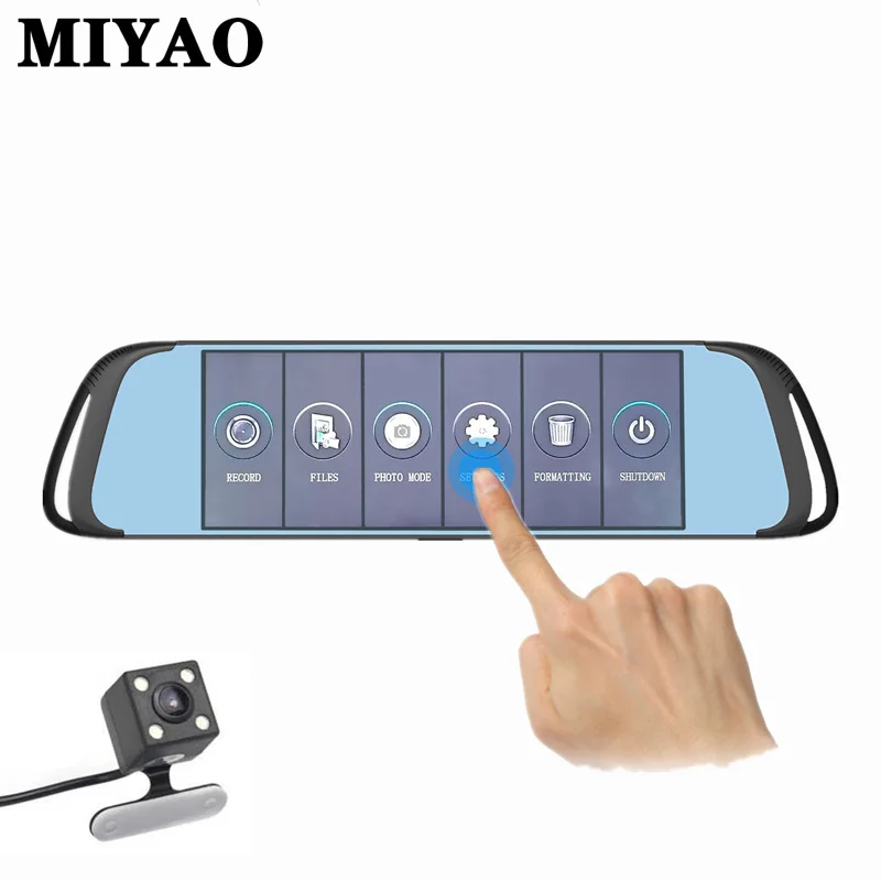 

7 Inch Car Dvr Camera Dual Lens Full HD 1080P Dash Camera Rearview Mirror DashCam Digital Video Recorder Dual Lens Auto Dash Cam