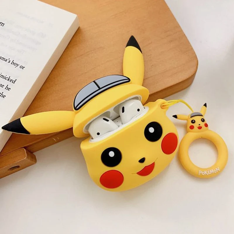 Pokemon Pikachu беспроводные bluetooth наушники чехол для Apple AirPods силиконовые наушники Чехлы для Airpods2 защитный чехол