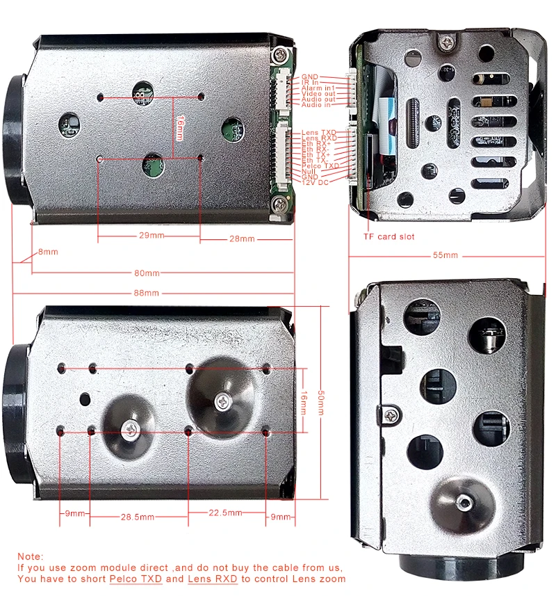 1080P SONY IP 10x 18x модуль камеры с зумом HD 1/2. " CMOS низкой освещенности IMX323 IMX307 Hi3516CV300 Hi3516EV200