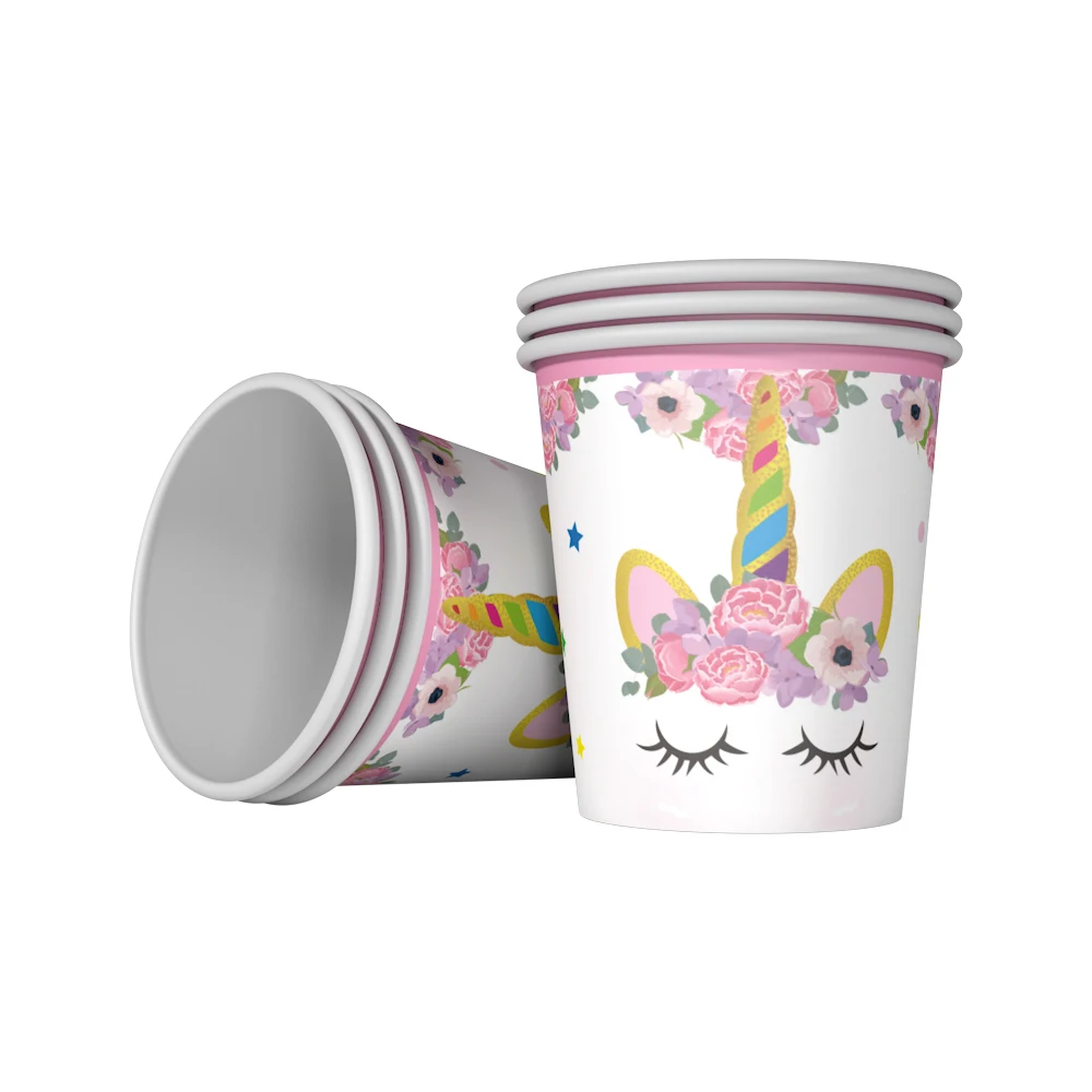 12pcs/lot paper cup New Unicorn Kids Birthday party supply event party