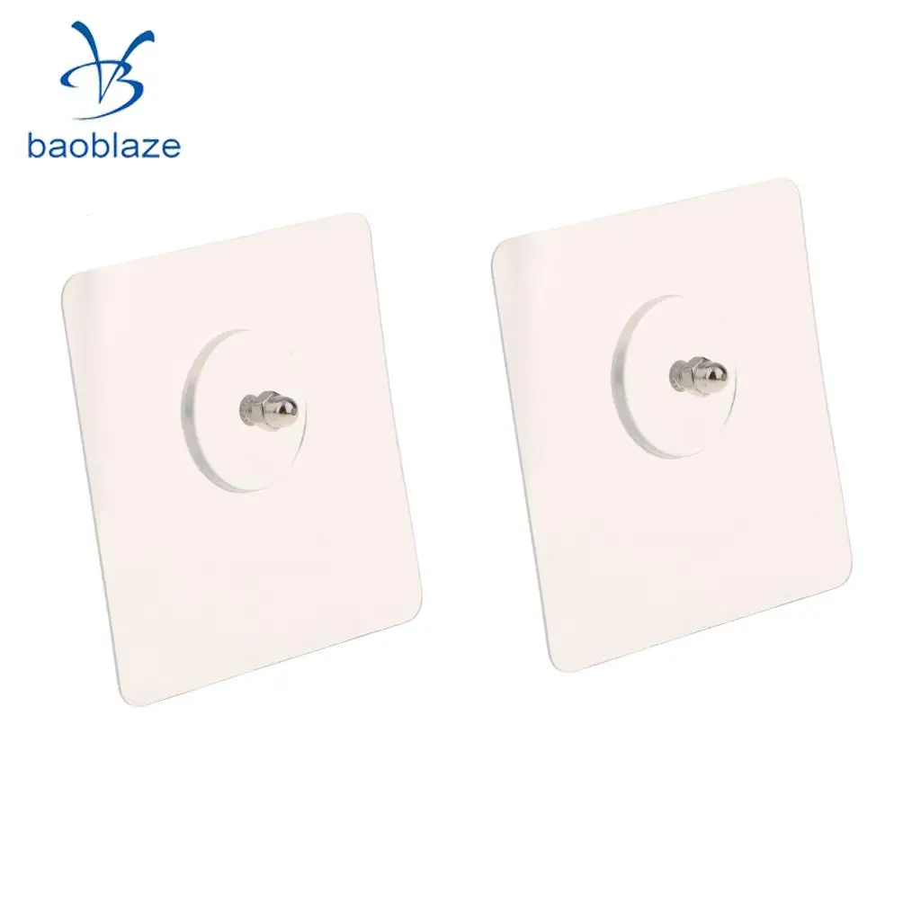 2pcs Self Adhesive No Drilling No Trace Hanging Nails Heavy Duty Shelf Supporter Seamless Kitchen Wall Sticky Hook