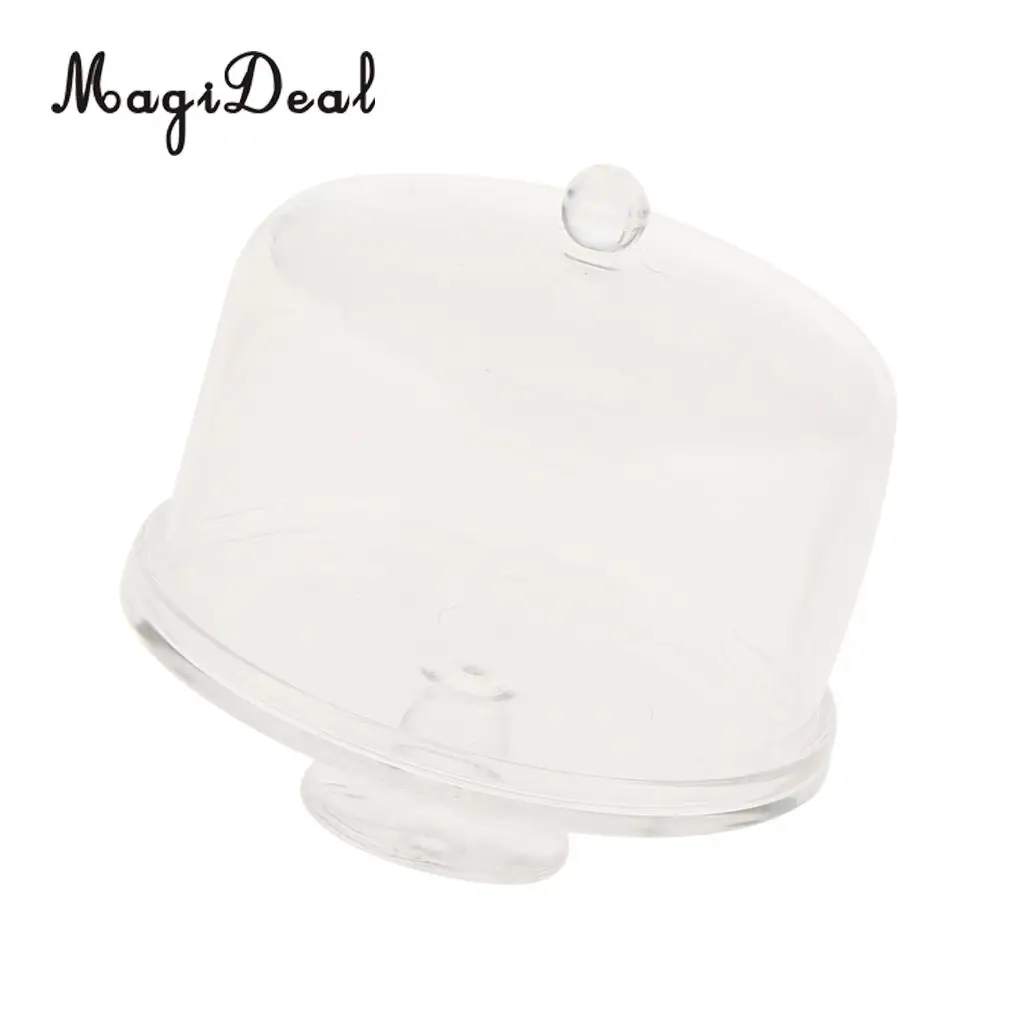 2Pcs Dollhouse Miniature 1/12 Clear Dessert Home Room Kitchen Decor Acc Snack Can Jar Pot With Half Round Lid