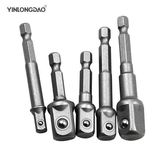 3 PCS/Set Hexagonal Shank Square Head Socket Extension Bar Connecting Rod Sleeve Hex Universal Sleeve Connecting Rod PartsMulti