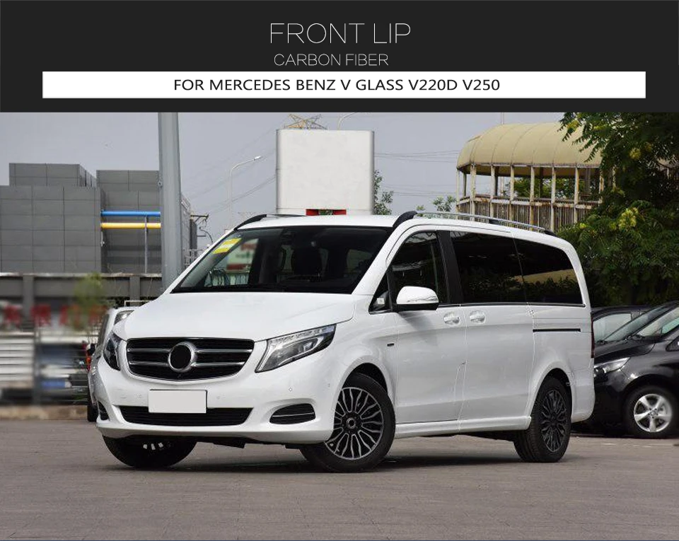 Для Mercedes Benz V Class W447- головной передний бампер спойлер протектор из углеродного волокна передний диффузор для губ