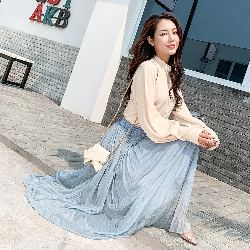 

Harem Pants Women Promotion Cotton Free Shipping 2019 New High Waist And Slim Retro Pleated Half-length Skirt In Early Spring