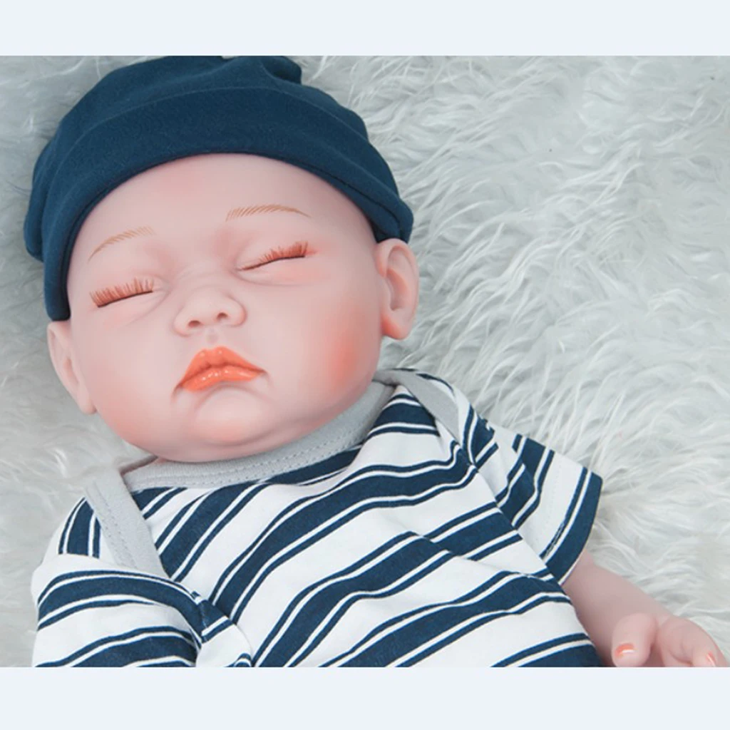 Realistic Infant Newborn Baby Boy Doll Handmade Baby Real Looking 20inch Reborn Infant Doll, Baby Boy Doll with Nursing Supplies