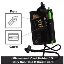 Поклонники военного стиля, тактический нейлоновый держатель для удостоверения личности, органайзер, патч-значок, держатель с шейным шнурком, черный