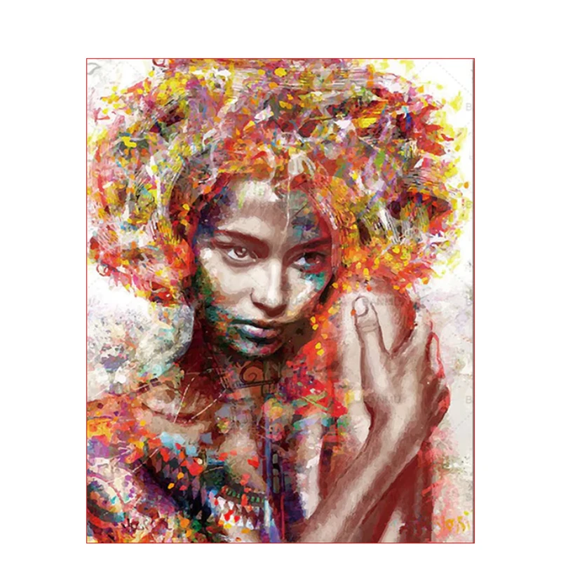 

Painting By Numbers DIY Dropshipping 40x50 50x65cm Painted sexy orange female Figure Canvas Wedding Decoration Art picture Gift