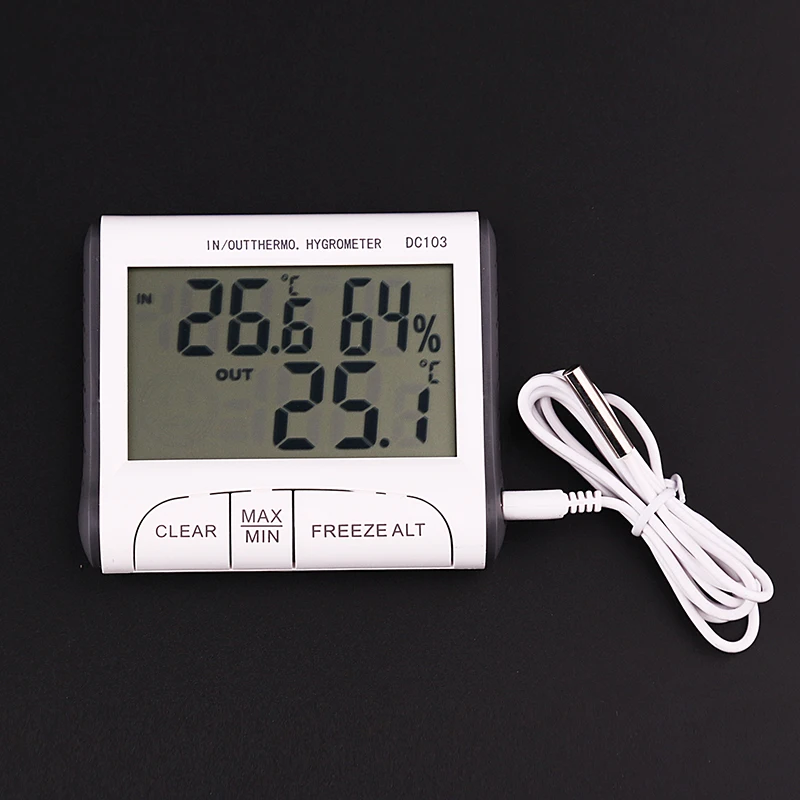 Мини ЖК-цифровой Комнатный термометр гигрометр Измеритель температуры и влажности Часы настольная метеостанция с магнитной подставкой