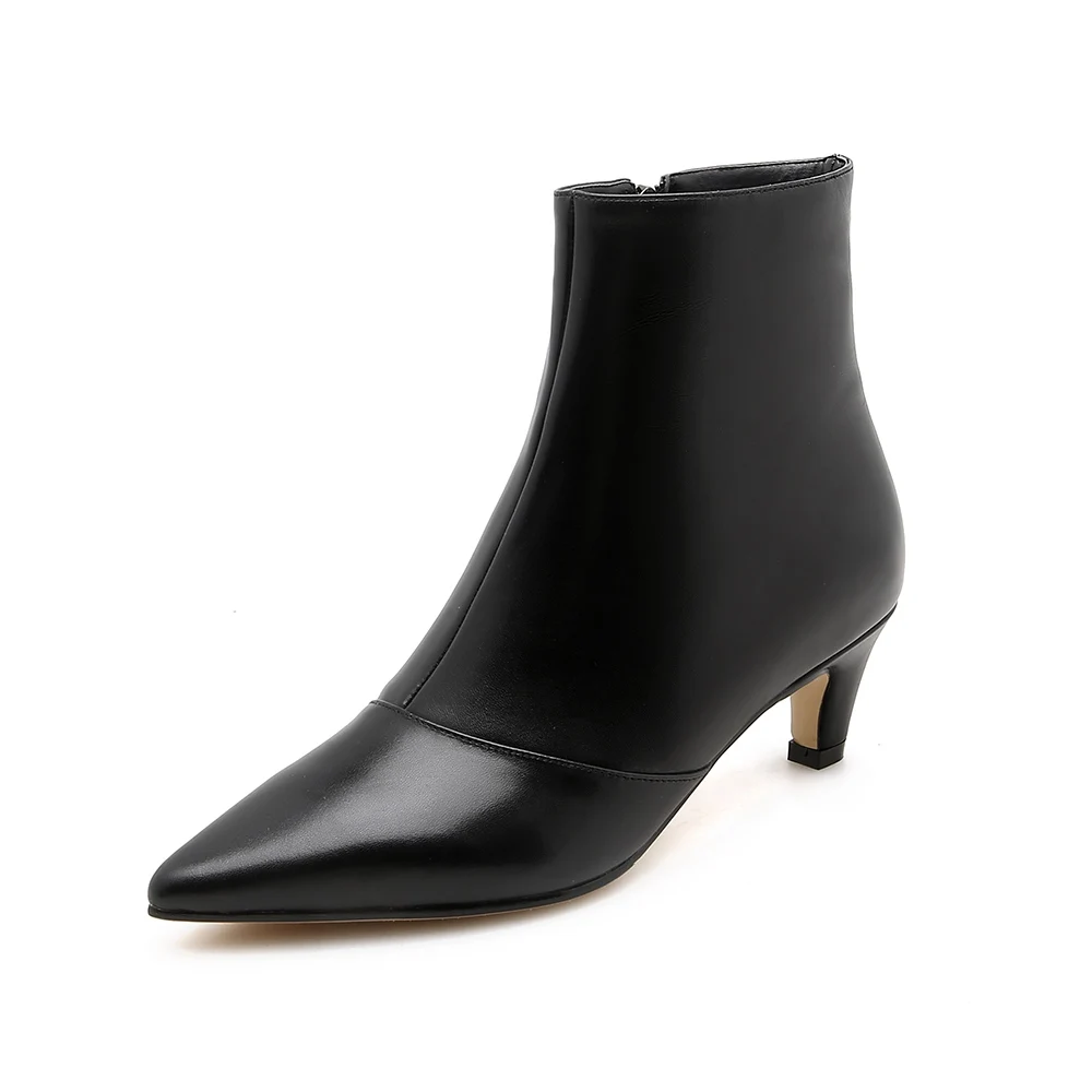 ORCHA LISA/новые женские ботинки осенне-зимние ботинки на высоком каблуке ботильоны для женщин с острым носком женская обувь C792 - Цвет: Black velvet