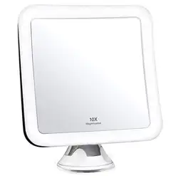10X увеличительное освещенное зеркало для макияжа светодиодный косметическое зеркало портативное зеркало для ванной с подсветкой