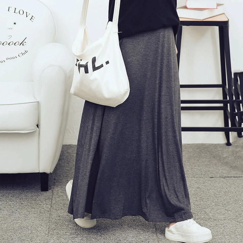 מוצר mainland summer style skirt solid ankle length new and summer fashion style skirt elastic waist ankle length skirt מוצר mainland summer style skirt solid ankle length new and summer fashion style skirt elastic waist ankle length skirt
