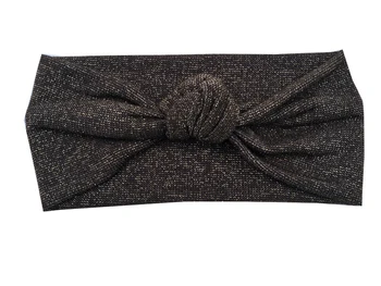 

J17380 Newest spring set goodstretch gold shimmer knot hair accessories fashion solid brown headwear girls headband for women