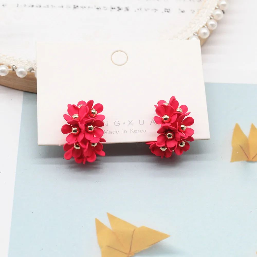 Дизайн, модные ювелирные изделия, популярные элегантные серьги в виде цветка, Южная Корея, серьги для пляжного отдыха, цветочные Комбинированные Серьги для женщин - Окраска металла: miehong