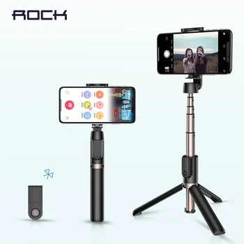 

ROCK Wireless Bluetooth Selfie Stick Mini Selfie Tripod with Remote Control Foldable Handheld Tripod for iPhone Android Phones