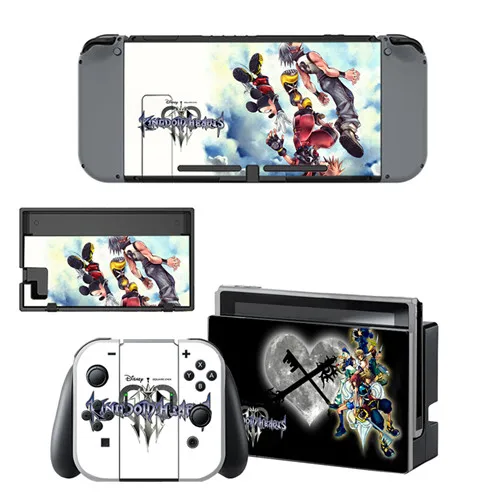 Kingdom Hearts Decal Vinyl Skin Sticker for Nintendo Switch NS Console+Controller+Stand Holder Protective Film 