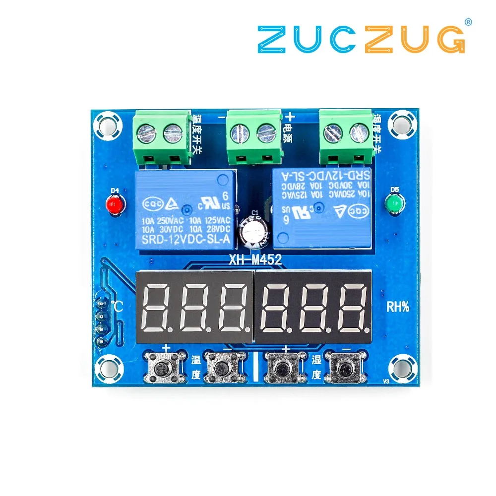 

Arsmundi Thermostat Temperature Humidity Control Thermometer Hygrometer Controller Module DC 12V LED Digital Display Dual Output