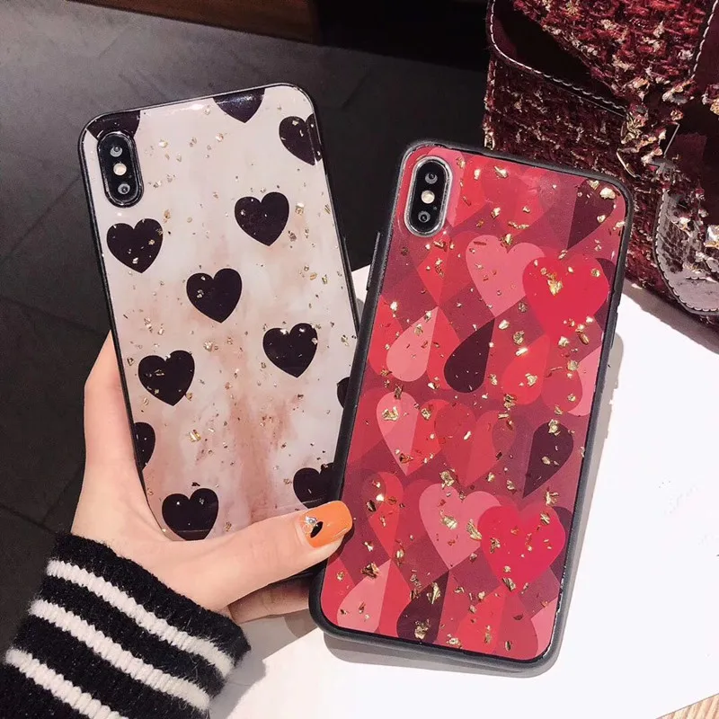 

Glitter Sequins phone Cases For iPhone 7 plus 6 6S plus 8 Plus Soft TPU lover heart Cover For iPhone XS Max XR X coque fundas