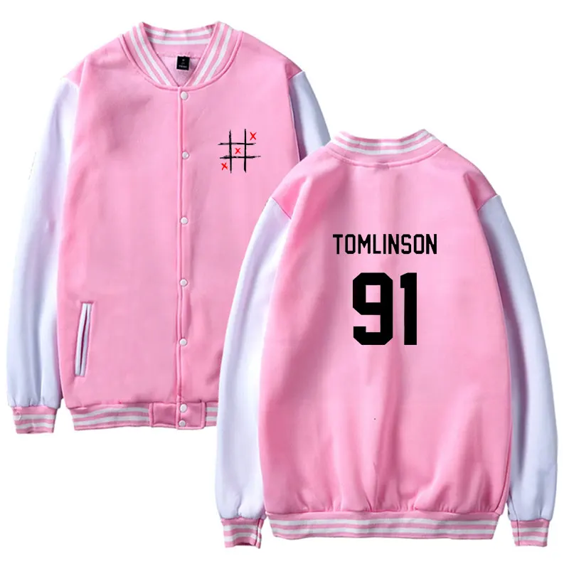 SMZY England Singer Louis Tomlinson 91 Print Jacket Fashion Casual Women Hip Hop Female Fans Baseball Jacket Clothes