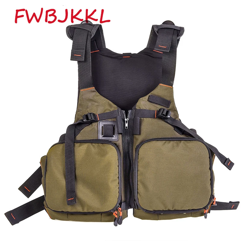 Fishing Vest Waterproof Breathable Utility Vest Buoyancy Strong Green