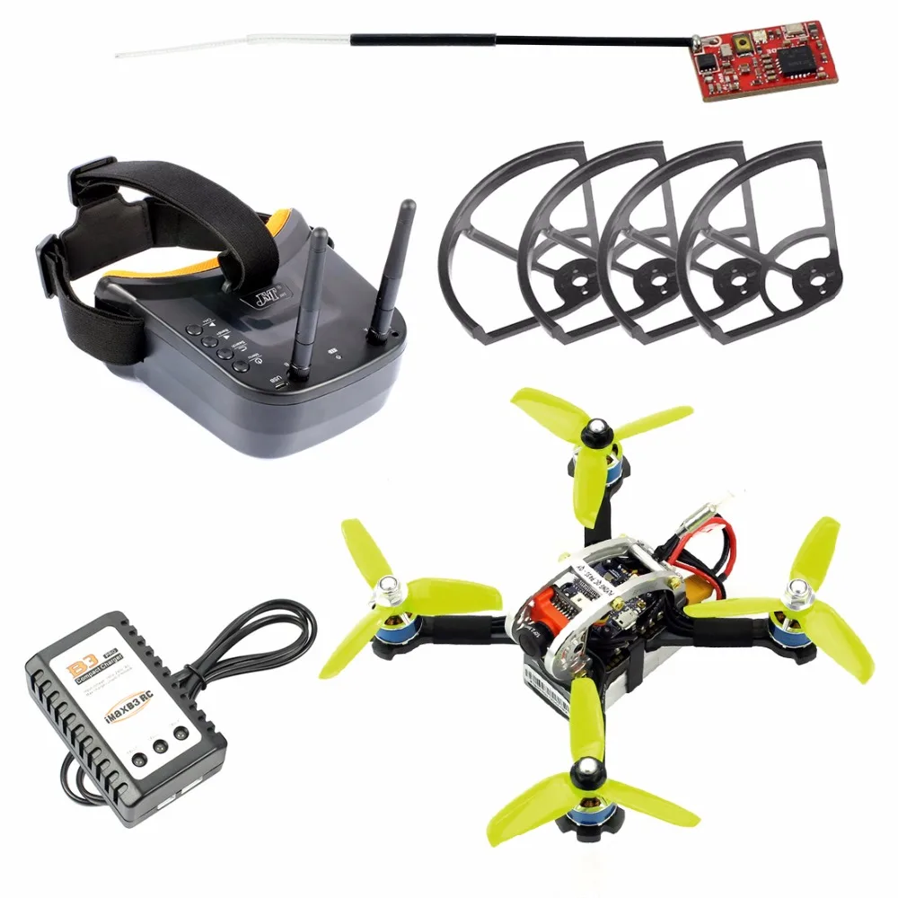 

FPVEGG PRO 130mm Mini FPV Indoor Racer with Flysky Receiver I6 Remote TX Goggle Charger Battery Apron DIY Brushless Quadcopter