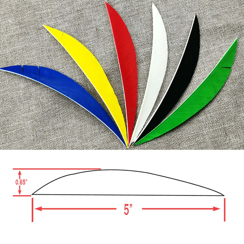 50pcs 5 inches Banana Archery Fletching Arrow Feathers Turkey Feather