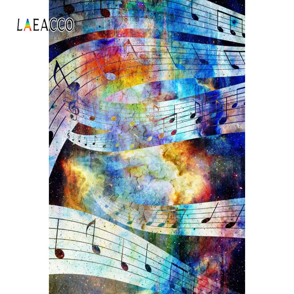 

Laeacco Graffiti Music Note Coloful Color Wall Party Grunge Baby Photo Backgrounds Photography Backdrops Photocall Photo Studio
