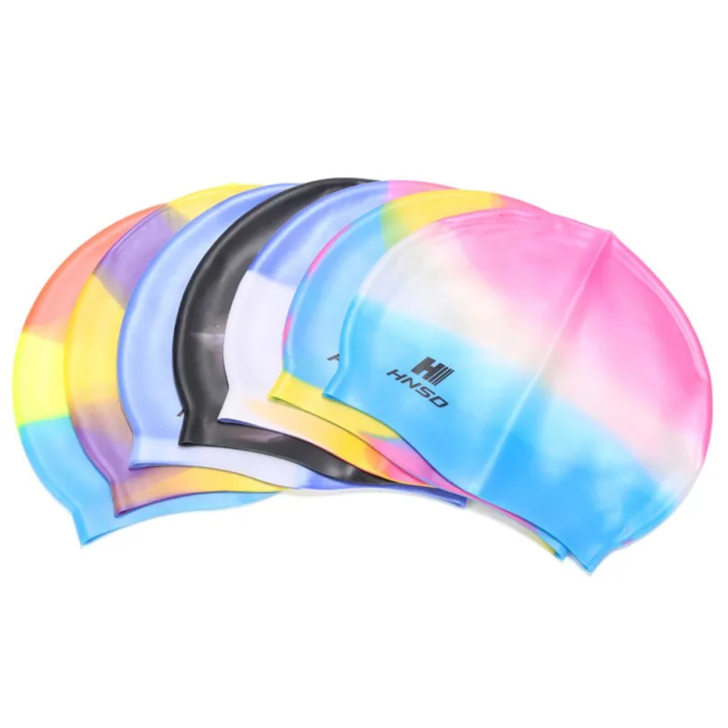 

New Sports Waterproof Silicone Elastic Protection Long Hair Sports Swimming Cap High Elastic Headless Professional Swimming Hat