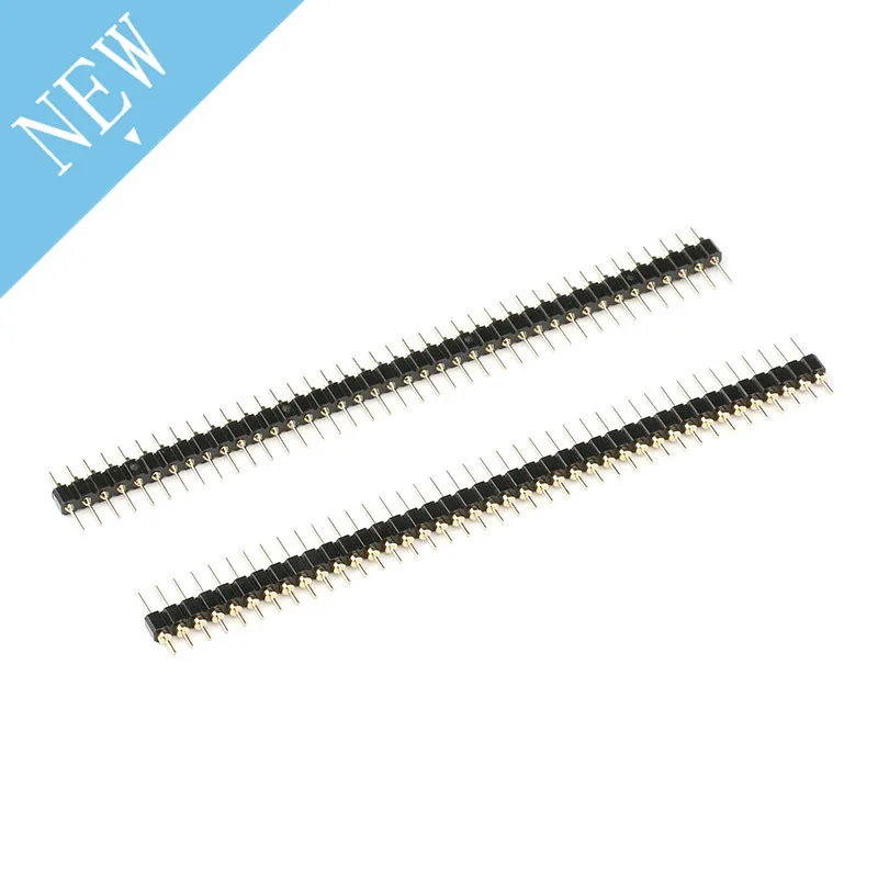 Single Row 40Pin 2.54mm Round Male Pin Header gold plated machined | Электроника